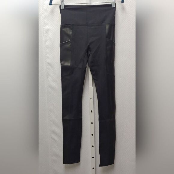 Laila Ali Faux Leather Side Panel Leggings NEW - Picture 2 of 13
